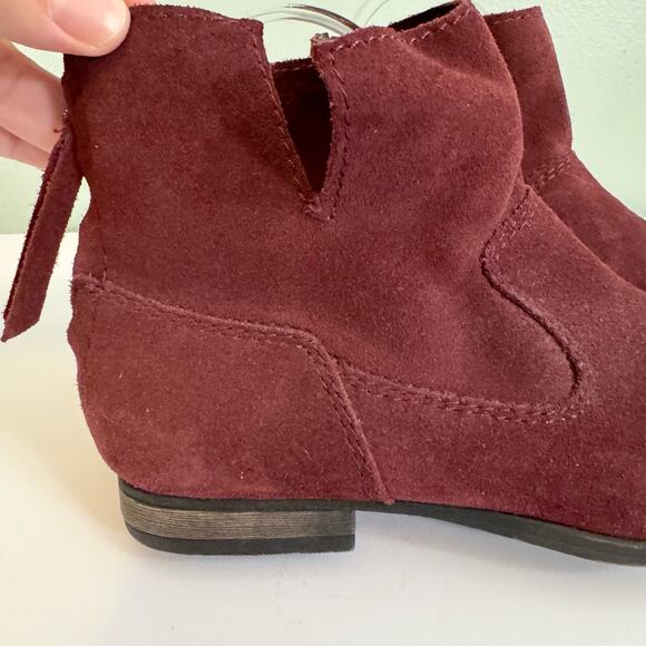 Steve Madden P-Zinc Ankle Booties 6 Womens Casual Suede Leather Cut Out Zip Red - Picture 2 of 11